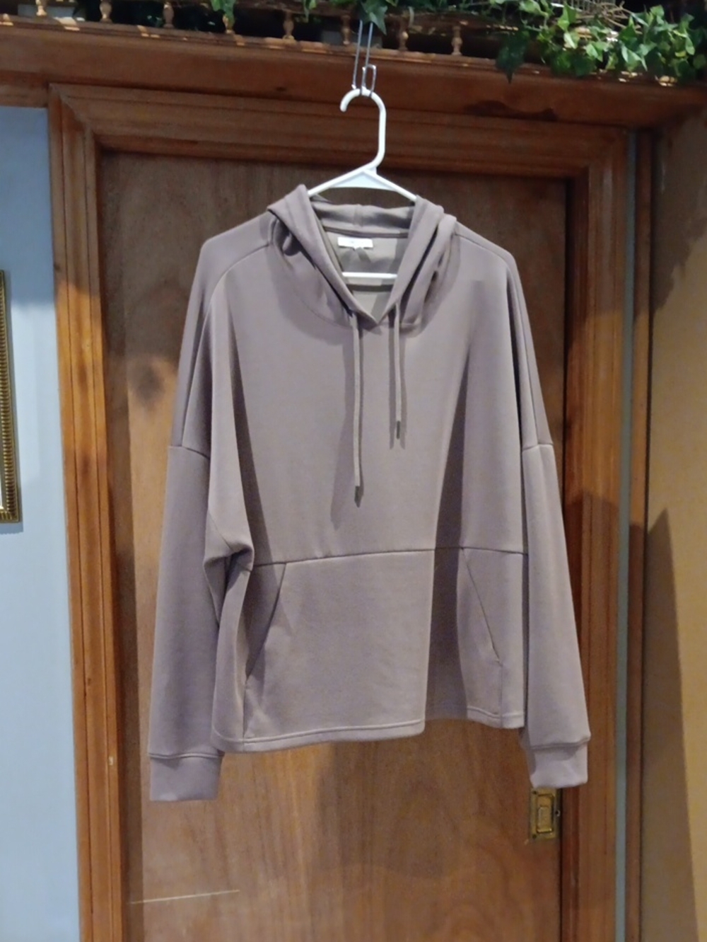 Maurices Womens Crewneck Hoodie Sweater in Taupe